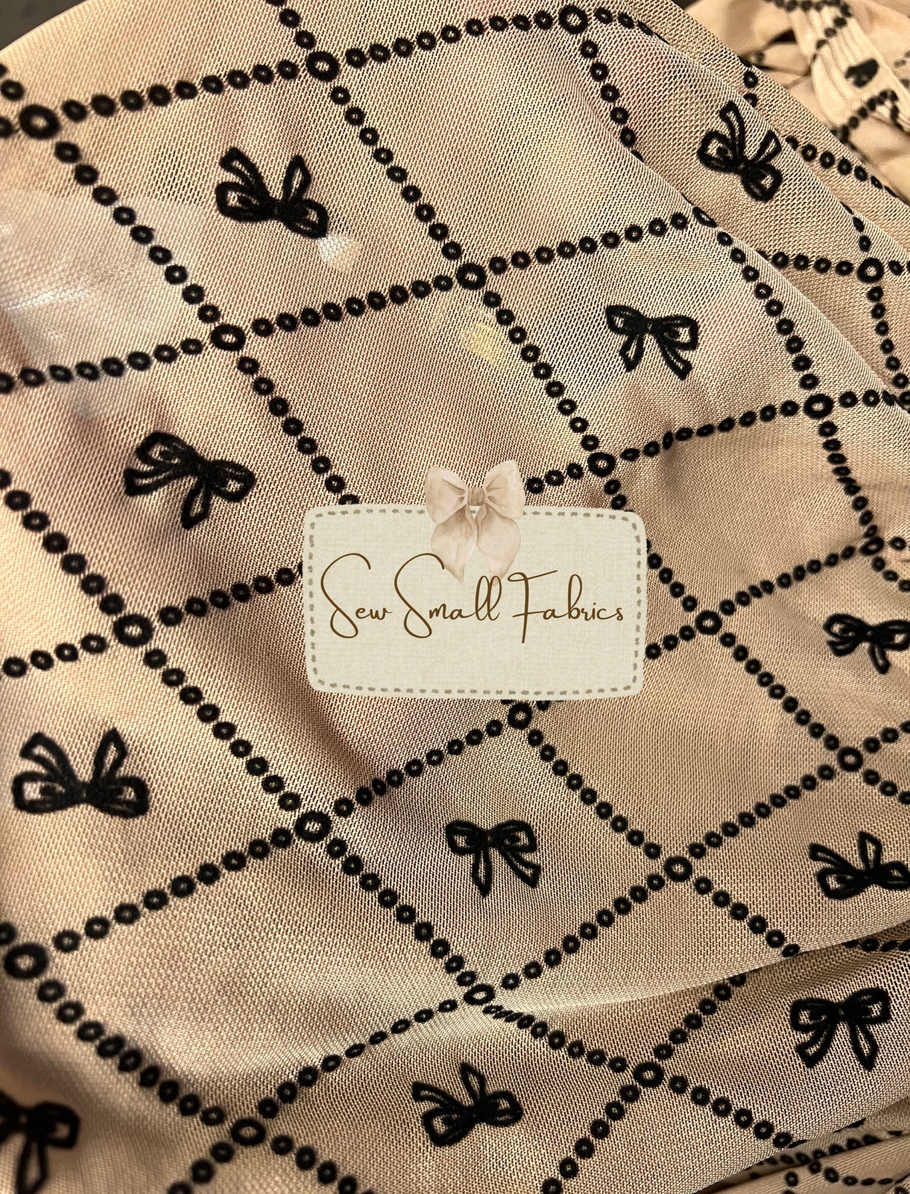 Khaki Bows Mesh