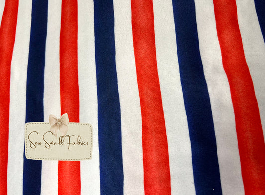 Red White & Blue STRIPE PRINTED ON SOFT POLYESTER