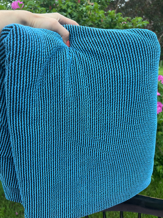 URBAN RIB/TWO COLOR WAVED RIB Black/Cobalt
