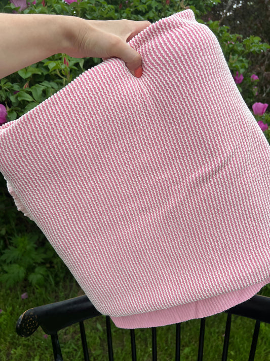 URBAN RIB/TWO COLOR WAVED RIB Pink/White